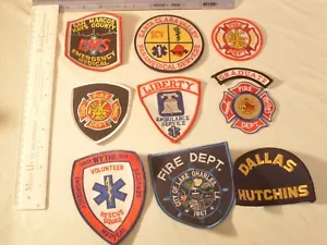 Fire Fighter Ambulance Rescue Collectors 9 Patches for display only Embroidered - Picture 1 of 11