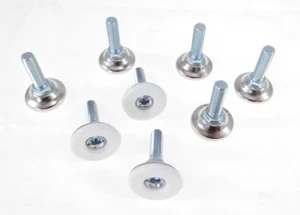 8 Pack Monaco 5/16-18 Non-Swivel W/Hex White Nylon Base Leveler MONO-31 - Picture 1 of 3