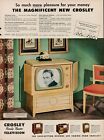 1951 TV Television Crosley 50s Vintage Print Ad Home Appliance Furniture Theatre photo