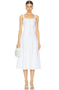NUEVO Vestido Cinq A Sept Veena Midi Blanco - Imagen 1 de 6