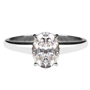 3.10 Carat Oval Shape D/VVS1 Women's Ring In Solid 925 Sterling Silver - Picture 1 of 7