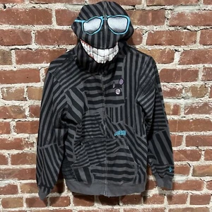Vintage Y2K Volcom Rare AOP Bape Style Mask Hoodie Size Youth XL - Picture 1 of 3