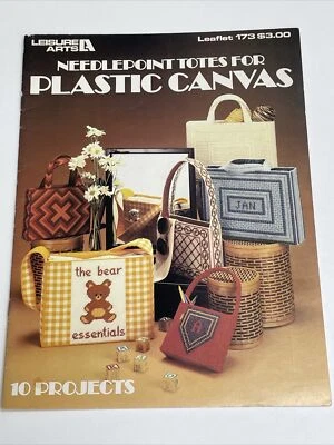 Leisure Arts Needlepoint Totes for Plastic Canvas 10 Projects Pattern - Image 1 of 4