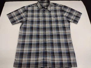 Kuhl Mens Short Sleeve Button Up Shirt Plaid Outdoor Hiking Logo Size L  #2121 - Picture 1 of 7