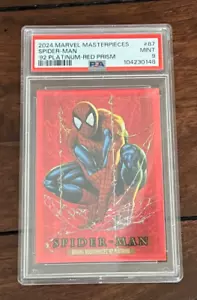 2024 '92 Marvel Masterpieces SPIDER-MAN 87 RED PRISM /492 PSA 9 - Picture 1 of 2