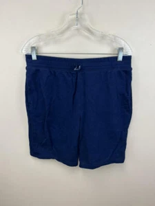 Lands End Boys L 14H 16H Husky Navy Blue Shorts French Terry Pockets - Picture 1 of 4