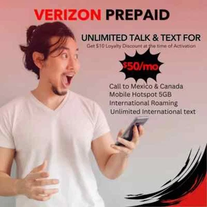 🌟 VERIZON SIM 🔵3Months of $50 Plan INCLUDED ✅ UNLIMITED 5G/4G DATA + HOTSPOT - Picture 1 of 1