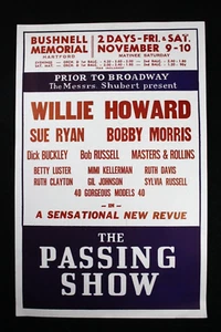 Willie Howard ""PASSING SHOW"" Sue Ryan/Bobby Morris. Hartford Flugschein / Flyer - Bild 1 von 4