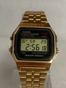 CASIO DIGITAL VINTAGE GOLD WATCH. A159WGE. - Picture 1 of 11