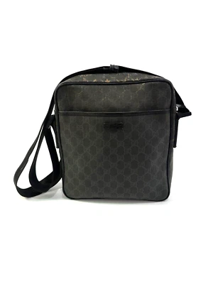 GUCCI GG Supreme Monogram Messenger Bag Black Grey - Image 1 of 4