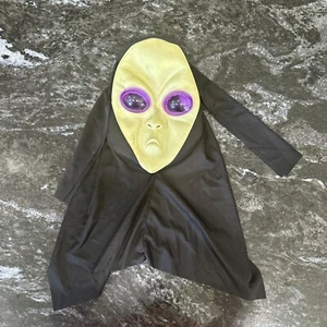Vintage Ostern unbegrenzt Erwachsene Alien Cyborg Totenkopf Halloween Maske Kostüm mit Kapuze - Bild 1 von 8