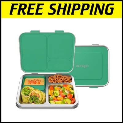 Lancheira infantil elegante - Aço inoxidável com vedação hermética e 3 compartimentos - Imagem 1 de 4