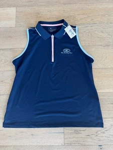 Polo donna smanicata Peter Millar blu XL logo sul petto come da foto - Foto 1 di 3