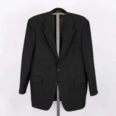 Blazer deportivo Bill Blass clásico de pelo camel para hombre abrigo negro talla 42 L forro de acetato Foto 1 de 4