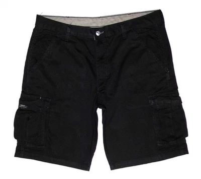 WRANGLER - Men's Relaxed Fit Cargo Chino Shorts 36"W Loose Black 100% Cotton - Image 1 of 4