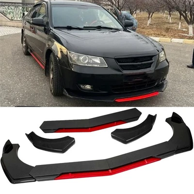 For Hyundai Sonata Front Bumper Lip Spoiler+Splitter Body Kit Carbon Fiber Red - Image 1 of 4