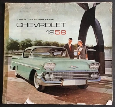 CHEVROLET RANGE USA LF Car Sales Brochure 1958 BEL AIR Impala BISCAYNE Delray ++ - Image 1 of 4