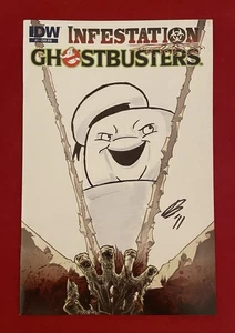 Ghostbusters: Infestation #1 variante incentivante rivenditore con schizzo Dan Schoening - Foto 1 di 5