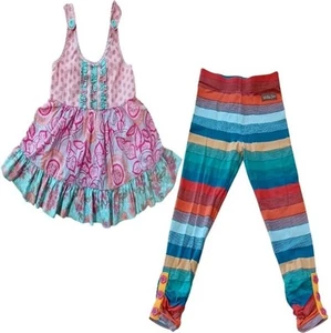 Matilda Jane Shirt & Leggings Girls Size 4 Lot Of 2 Sleeveless Colorful Whimsy - Picture 1 of 24