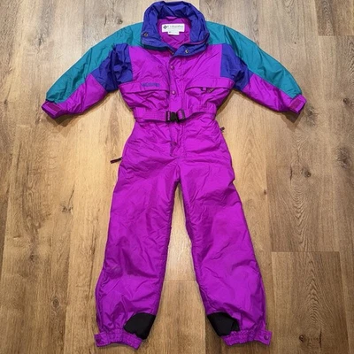 Columbia Traje de Esquí Una Pieza Traje de Nieve Babero de Nieve De Colección Mono Niñas Niños Jóvenes 7 8 Foto 1 de 4