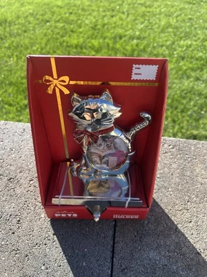 Medias de Navidad Gato Pulido Color Plata con ROJO E-3 Foto 1 de 2