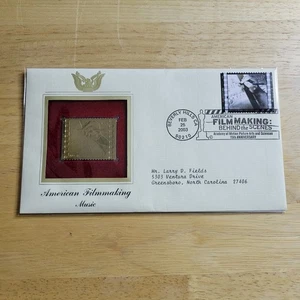 American Filmmaking Music 22kt Gold Replica Stamp 1st Day Issue w/card - Picture 1 of 4