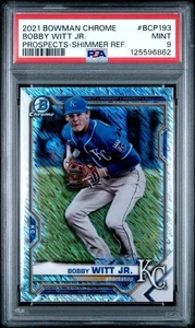 Bowman Chrome Prospects 2021 BCP193 Bobby Witt Jr. refractor brillante PSA 9 - Imagen 1 de 2