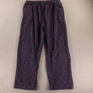 Polo Ralph Lauren Sweatpants Mens L Blue Sleepwear Lounge Flannel Pony Logo AOP - Picture 1 of 13