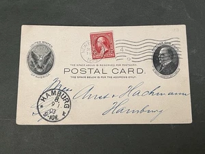 1902 AMBURGO LINEA AMERICANA NAVE CARTOLINA AGGIORNATA - GERMANIA! CARTOLINA FRANCOBOLLO NY - Foto 1 di 2