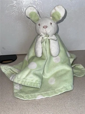 Manta de seguridad Lovey Mantas & Beyond lunares verdes conejito 13" como nueva Foto 1 de 4