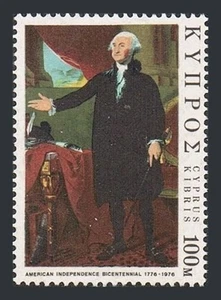 Cyprus 464 two stamps,MNH. Mi 457. American Bicentennial,1976.George Washington. - Picture 1 of 1