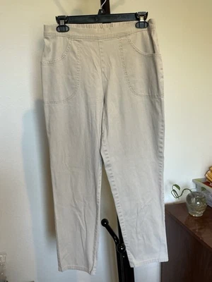 Pantalones de mujer blancos ciervo cintura elástica beige algodón talla PS/CH (4-6) Foto 1 de 4