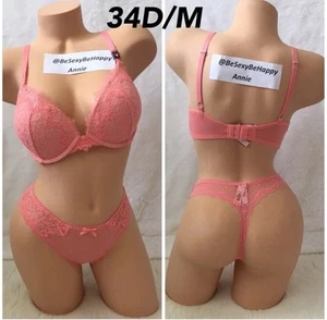 Victorias Secret Bra Set 34D DREAM ANGELS PUSH UP, Medium PANTY - Picture 1 of 4