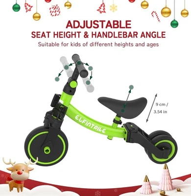 Bicicleta de equilibrio BRY 5 en 1 para niños pequeños triciclo para niños de 1 a 3 años niños niñas 3 ruedas Foto 1 de 4