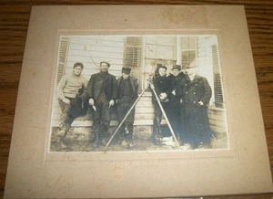 1910s Photograph  Surveyors or Engineers Occupational Photo on Board~6 Men - Picture 1 of 2