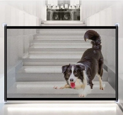 Retractable Pet Dog Gate Magic Child Baby Stair Gate Barrier Foldable Portable - Image 1 of 4