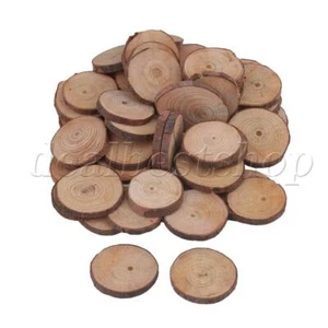 50 Pack of 3-4cm Round Natural Wood Slices Wood Discs for Crafts and Decorations - Picture 1 of 3