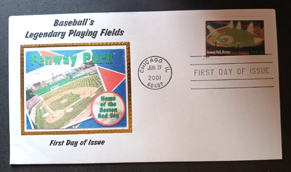 BASEBALL FENWAY PARK BOSTON RED SOX LEGENDARY PLAYING FIELD 2001 COLORANO SI FDC - Image 1 of 1