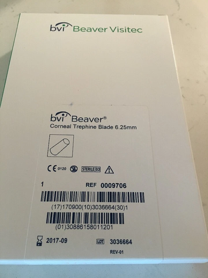 Hoja de trefina corneal bvi Beaver-Visitec 6,25 mm Ref# 0009706 obsoleta Foto 1 de 1
