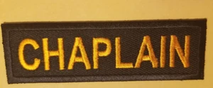 CHAPLAIN Club Officer Embroidered Patch orange Patch approx 1.25"x4" - Picture 1 of 3
