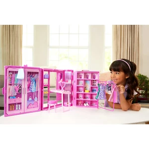 BARBIE CLOSET PLAYSET with Clothes & Accessories, 3-Ft-Wide with 25+ Pieces - Picture 1 of 6