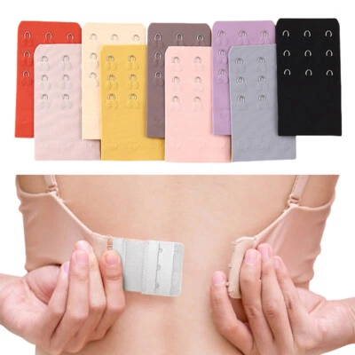 4Pcs Lady Girl Adjustable Bra Extender 3 Hooks Elastic Underwear Strap Extension - Image 1 of 4