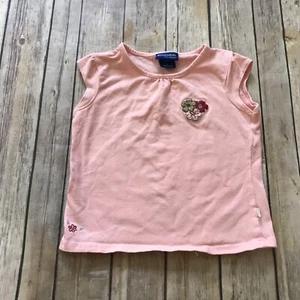 Girl’s Genuine Kids Oshkosh Size 4 Salmon Pink Flowers - Picture 1 of 5
