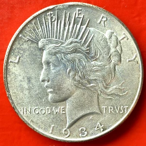 1934 PEACE DOLLAR CLIP ERROR @11:30 - Picture 1 of 2
