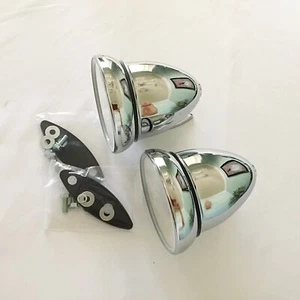 Bullet Exterior Mirrors - Street Rod, Sports Car, GT Racing  - Chrome -1 PAIR - Picture 1 of 4
