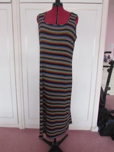 F&F Black multi striped maxi dress BNWOT Size 22 - Picture 1 of 2
