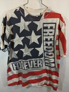 Amerika Flagge T-Shirt Forever Freedom Stars Streifen patriotisch Joston Gr.L 90er Vintage - Bild 1 von 6