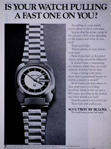 Bulova Accutron Vintage ¿Tu reloj tira de uno rápido? Anuncio impreso original 1972 - Imagen 1 de 3