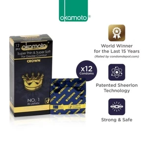 Okamoto Crown condoms Super thin & Soft Ultra sensitive Lubricated Comfort Japan - Picture 1 of 2