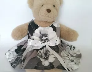 Teddy Bear Clothes, Handmade 'Genni' Monochrome Cotton Dress - Picture 1 of 12